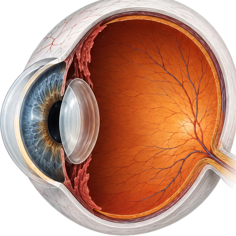 Cutaway illustration of a human eye